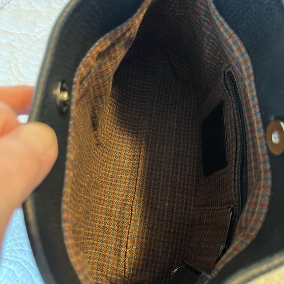 Brighton Vintage Black & Brown Pebbled Leather Women's Shoulder Bag and scarf - Picture 6 of 10